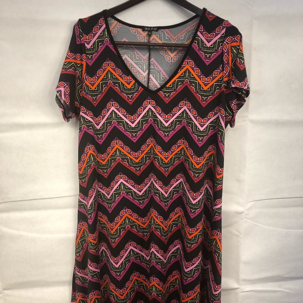 Geometric stripe dress